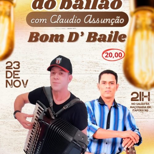 Grupo Bom D’Baile agita Itaporã com um baile inesquecível neste sábado, 23 de novembro!